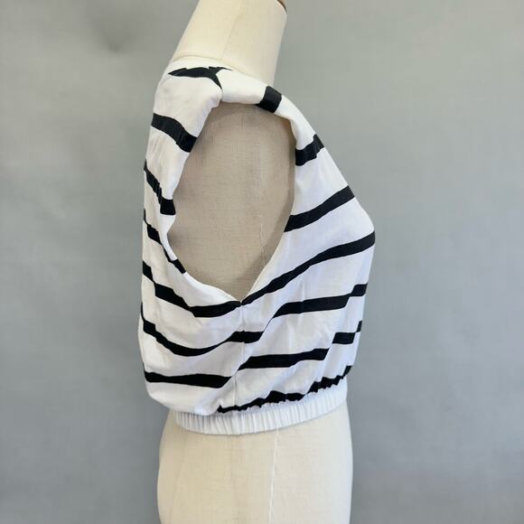 Calvin Klein Jeans Women's Striped Elastic-Waist Shoulder-Pad Top Size XS NWT - Picture 10 of 15